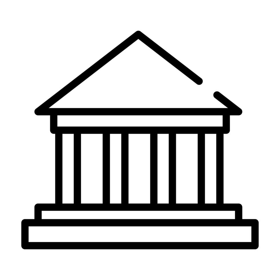 columns building line style icon vector