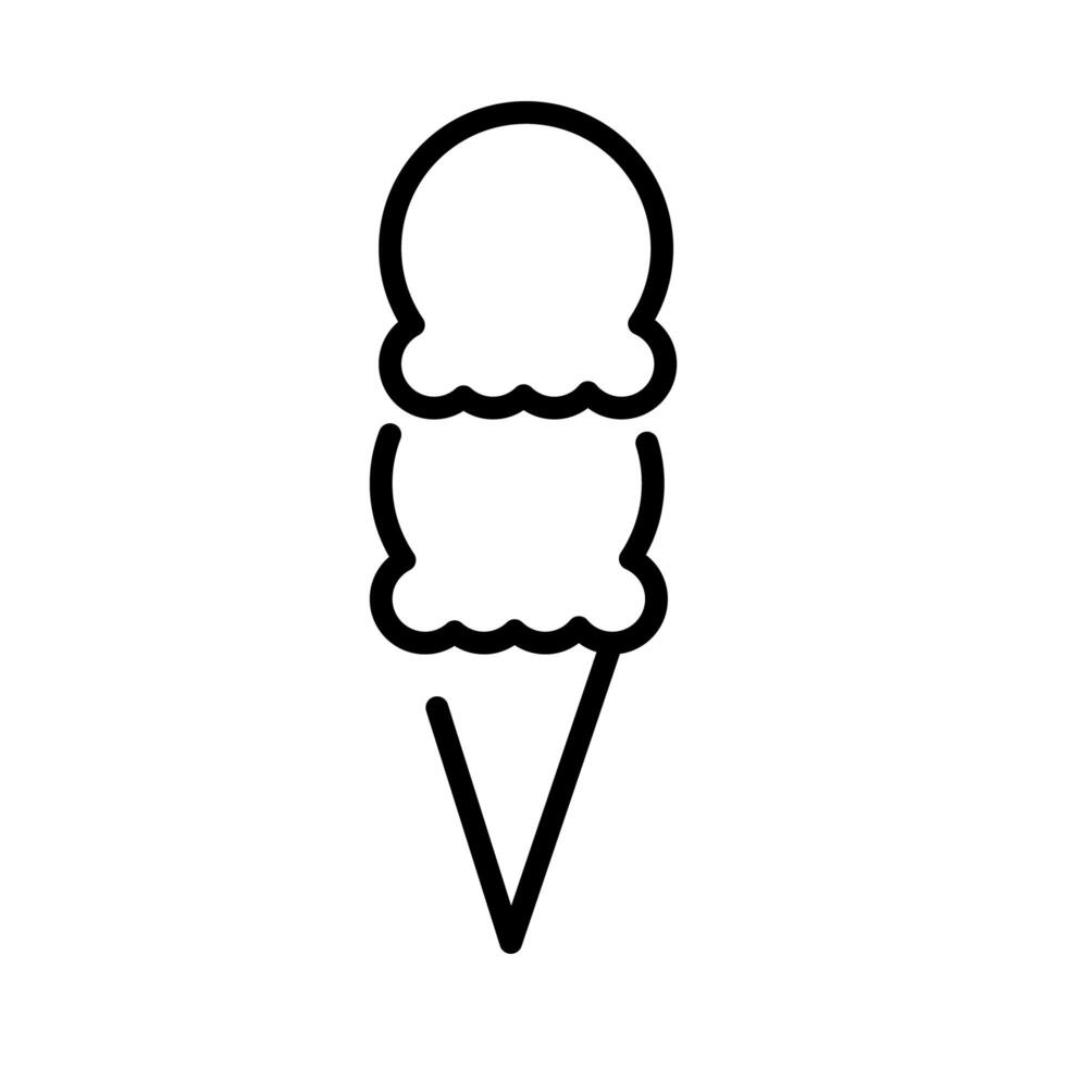 delicioso helado icono de estilo de línea vector