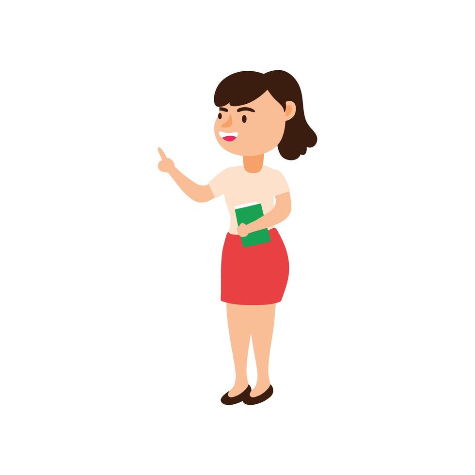 teacher female worker character icon vector