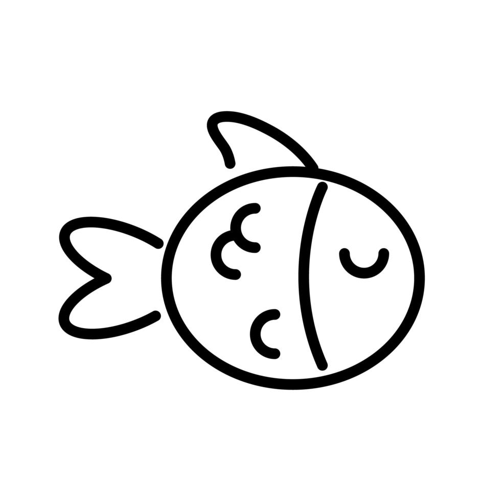 delicious fish healthy food line style icon vector