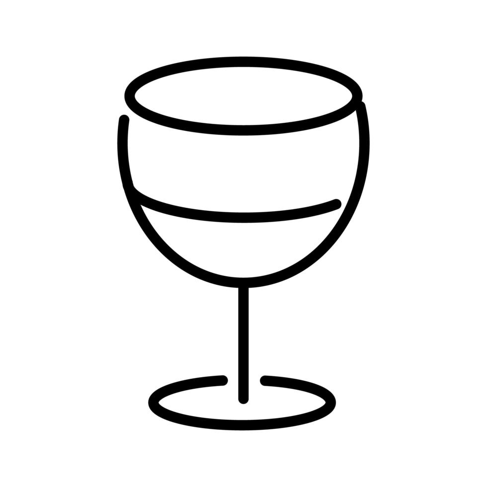 wine cup drink line style icon vector