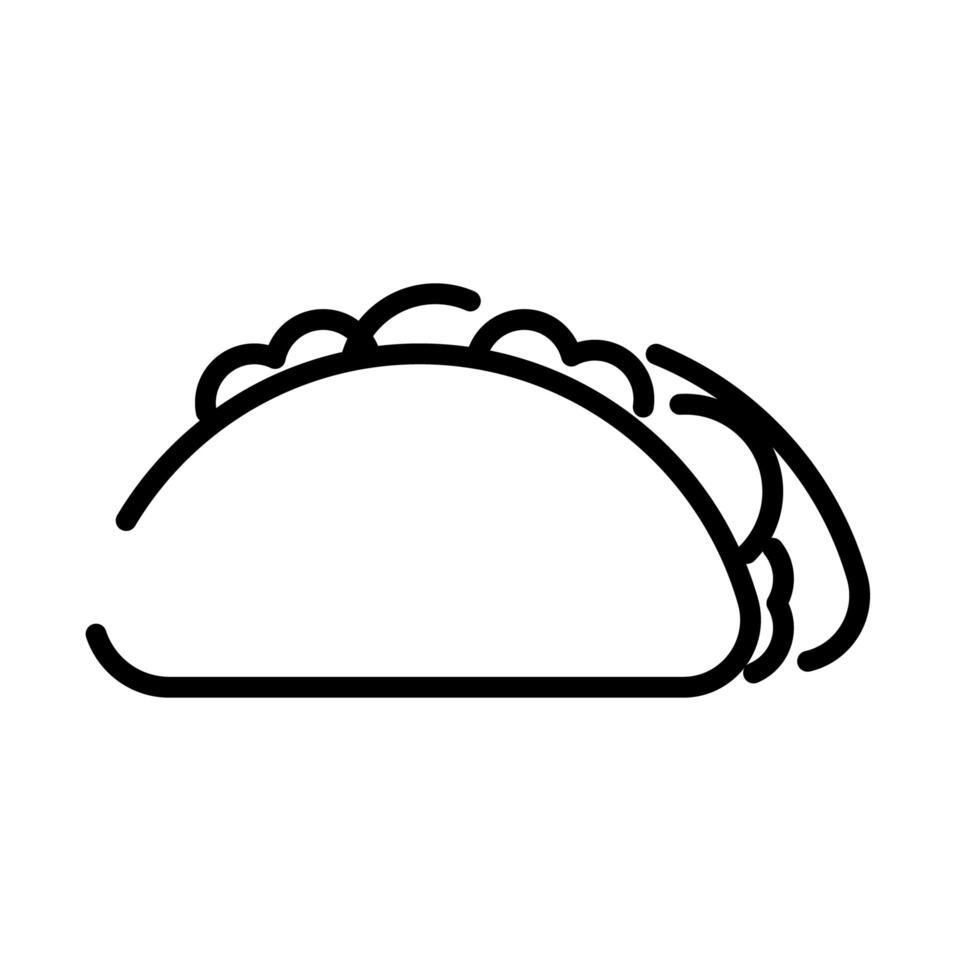 mexican taco food line style icon vector