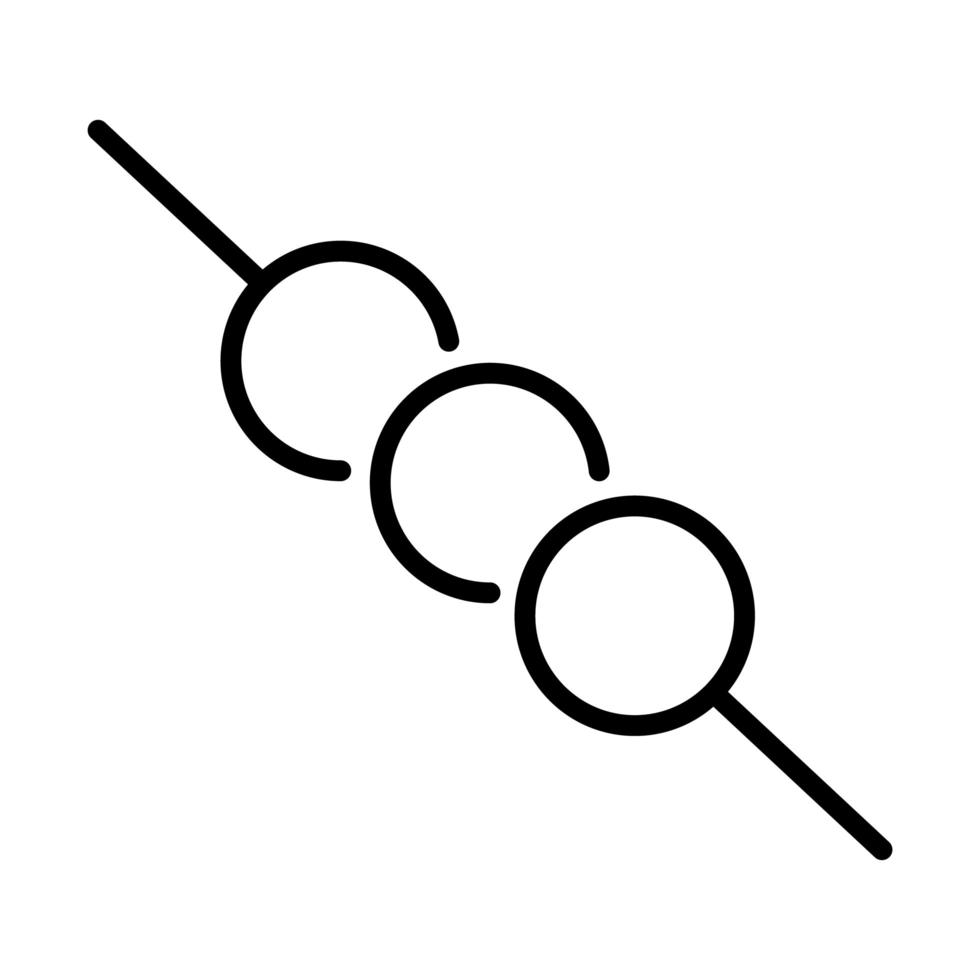 meat skewer line style icon vector