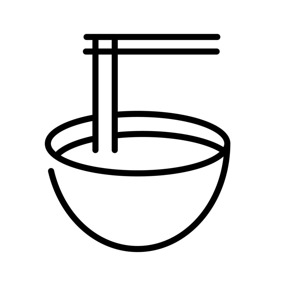utensilio de plato con icono de estilo de línea de espagueti vector