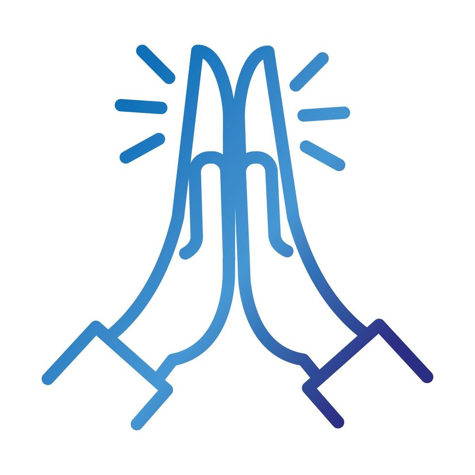 hands crash gradient style icon vector