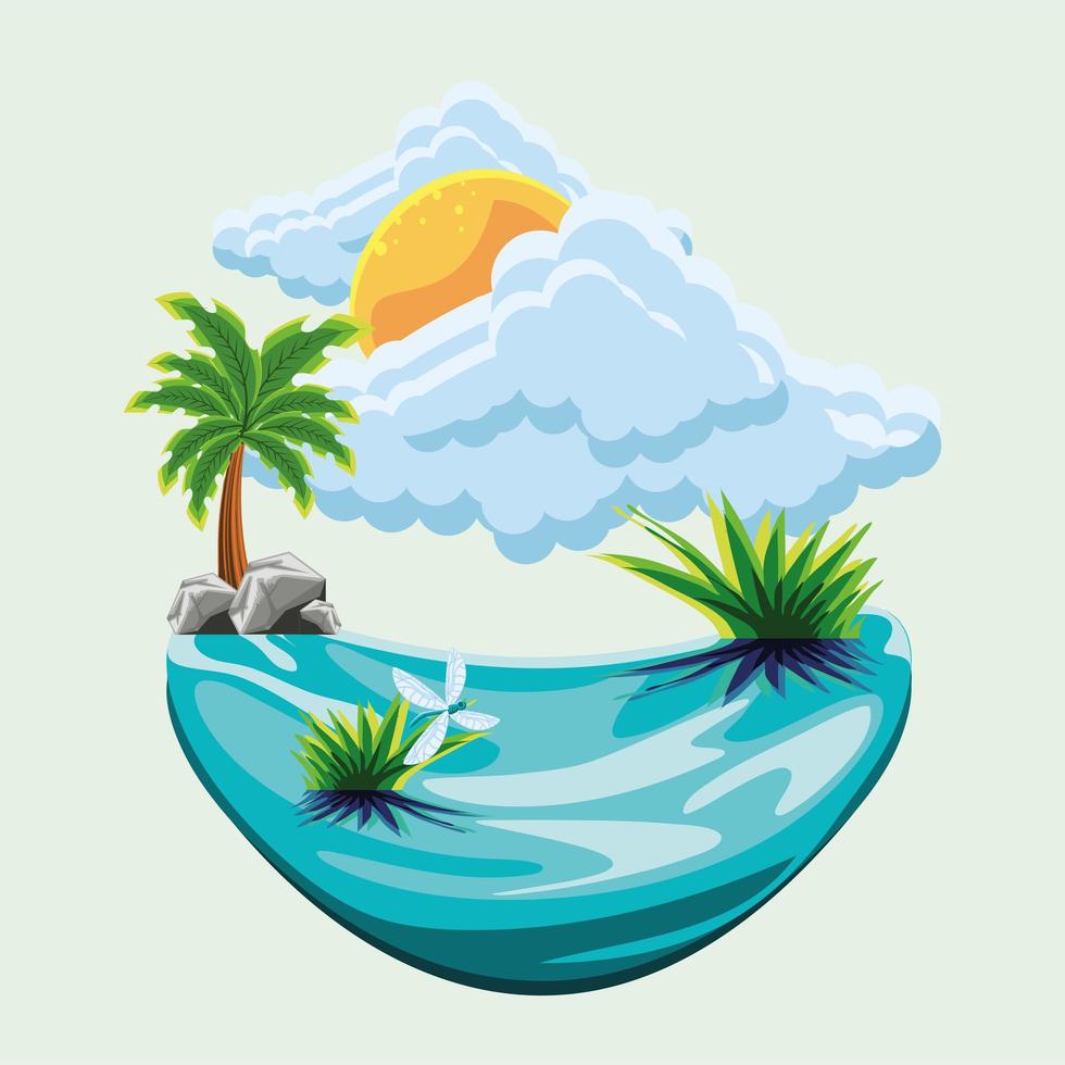 landscape water sky vector