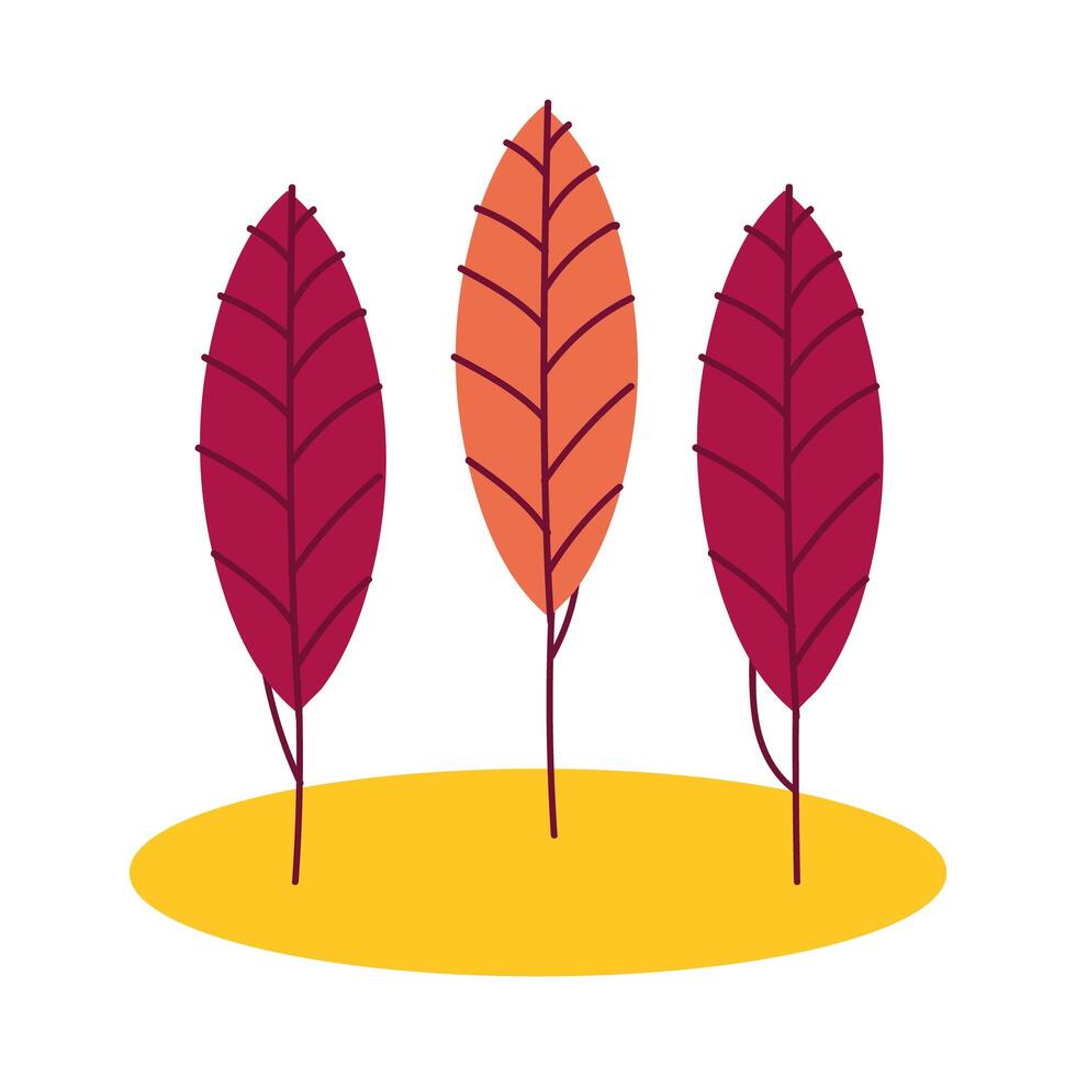 autumn trees cultivating plants ecology scene vector