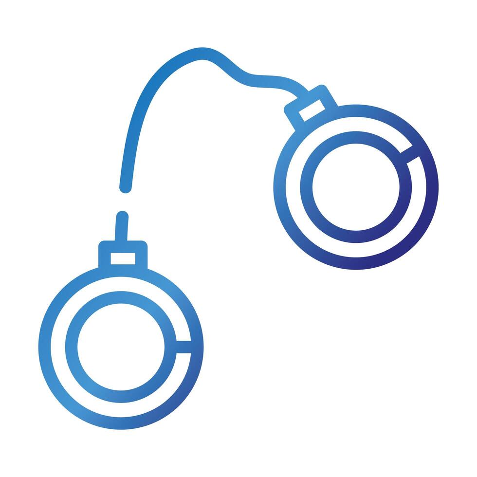 handcuff police gradient style icon vector