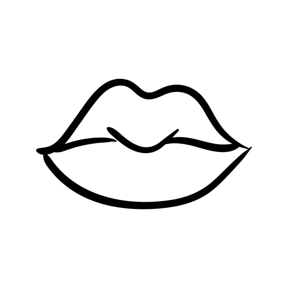 icono de estilo de línea de arte pop de boca sexi vector