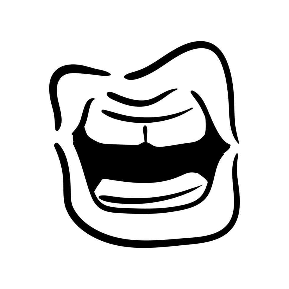 icono de estilo de línea de arte pop de boca y dientes sexi vector