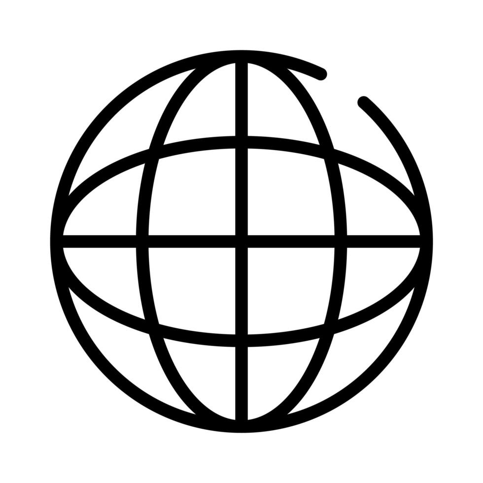 sphere browser line style icon vector