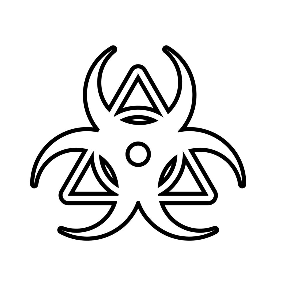 biohazard caution signal line style icon vector