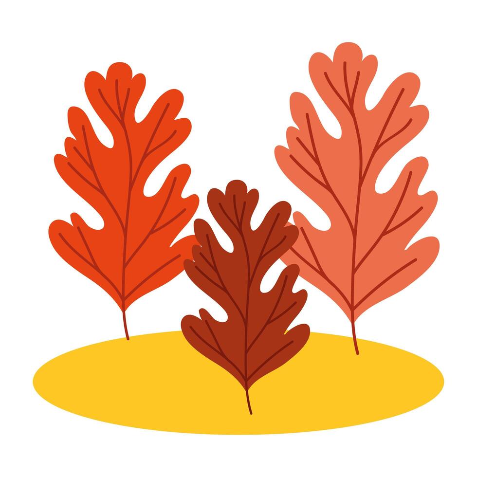 árboles de otoño cultivando plantas ecología escena vector