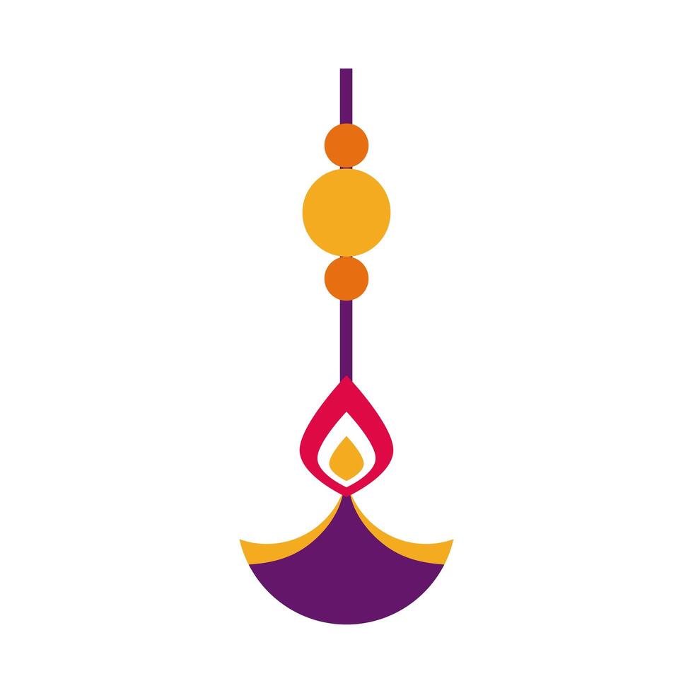 diwali hindu decoration hanging flat style icon vector