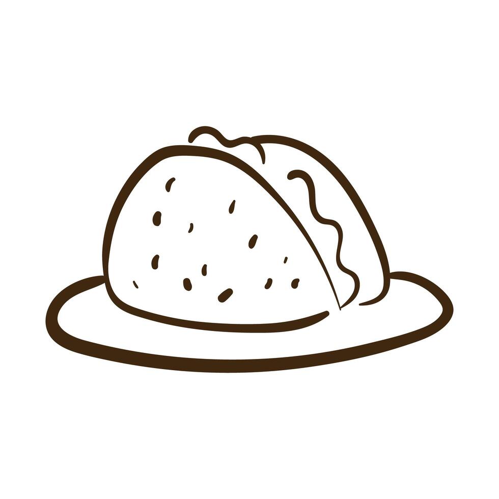 tacos mexican food line style icon vector