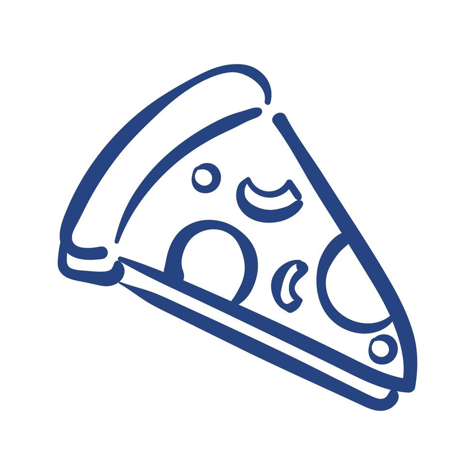 icono de estilo de forma libre de porción de pizza vector