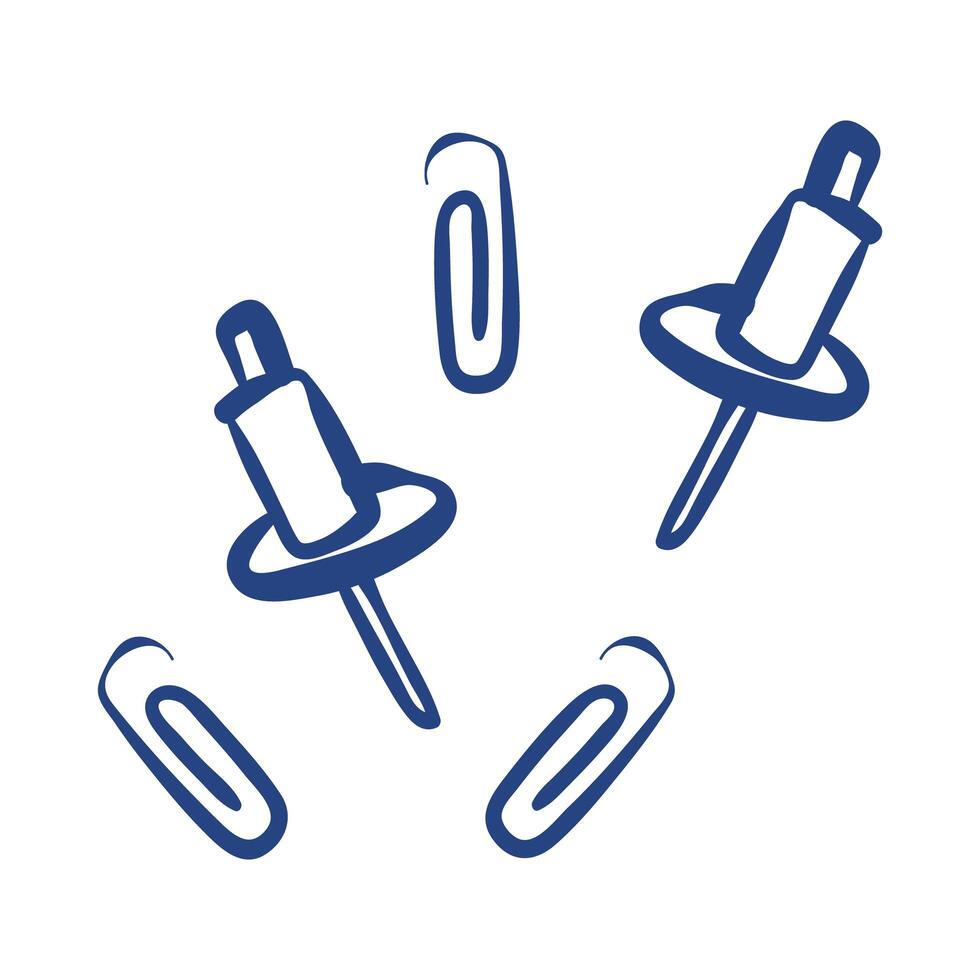 atach paper pins and clips free form style icon vector