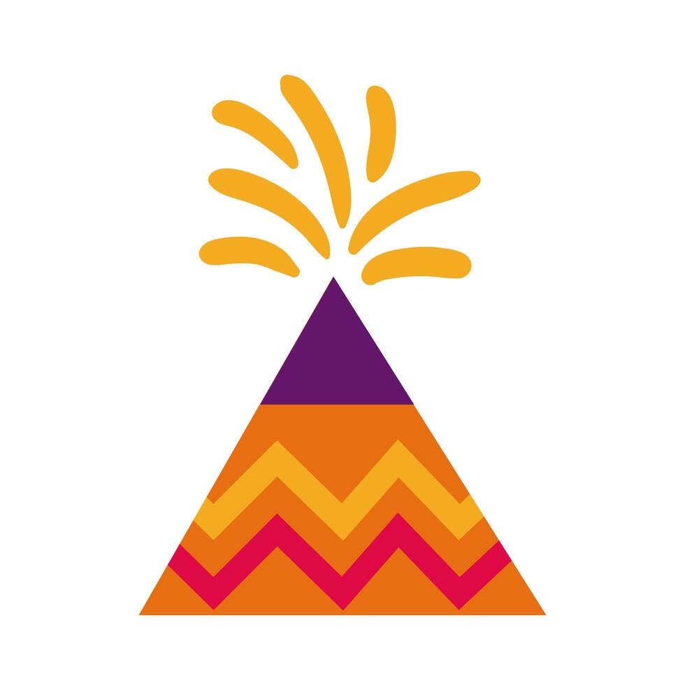 diwali vulcan firework decorative flat style vector