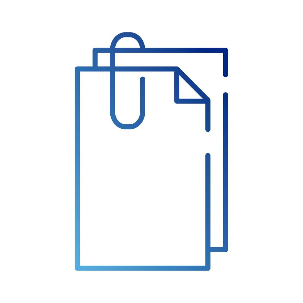 papers documents with clip atach gradient style icon vector