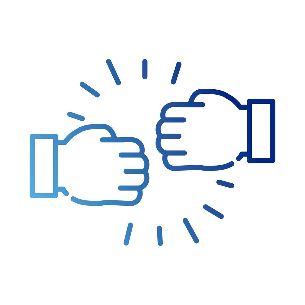 handshake fists gradient style icon vector