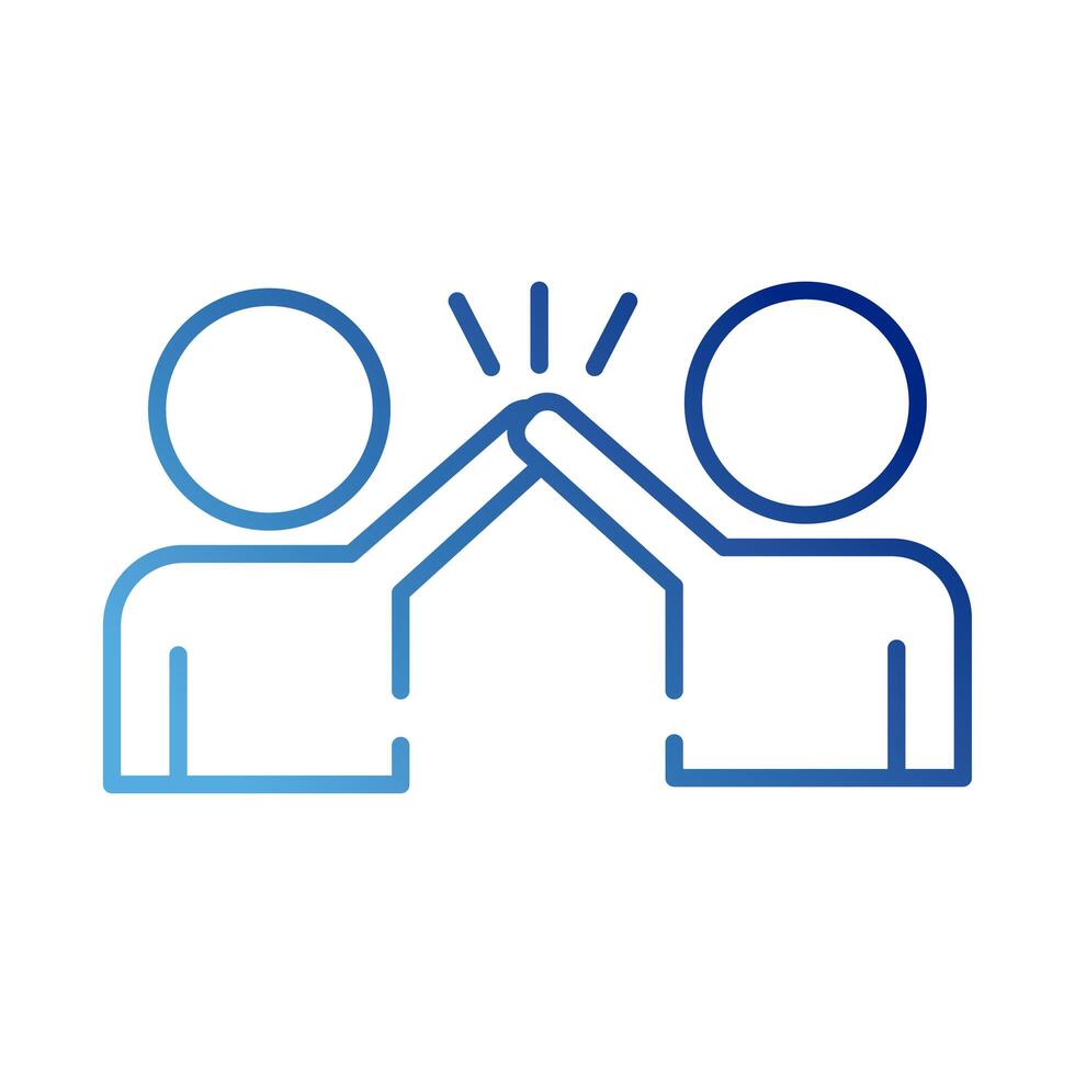 teamworkers with handshake coworking gradient style icon vector