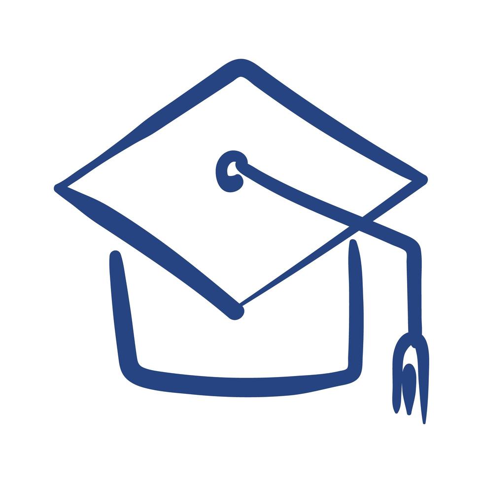 graduation hat free form style icon vector