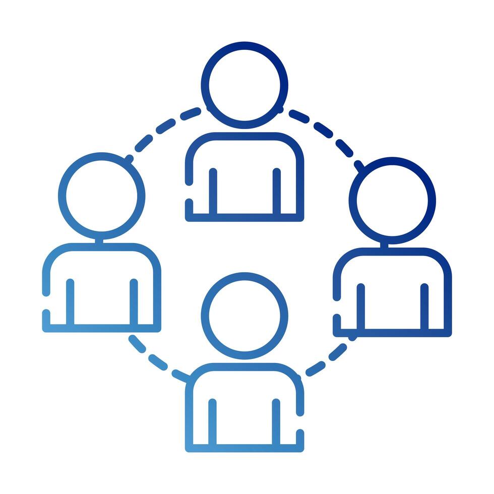 teamworkers around coworking gradient style icon vector