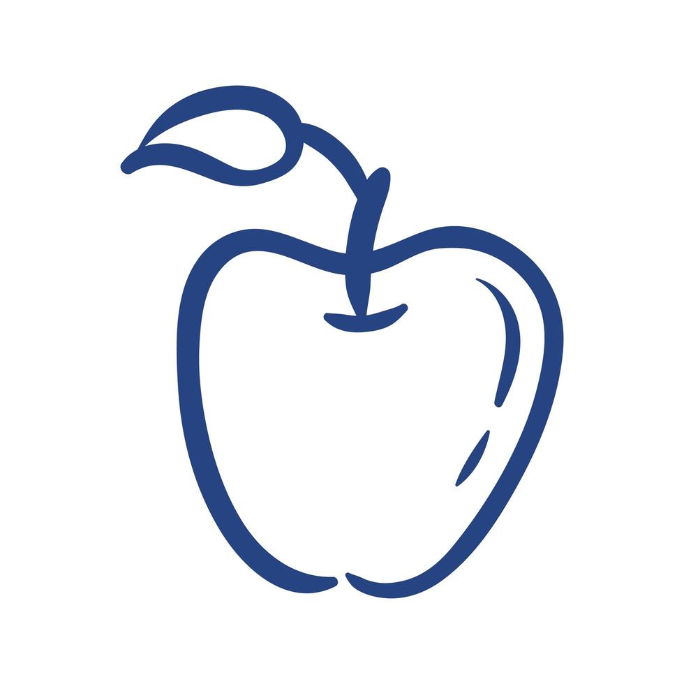 apple fresh fruit free form style icon vector