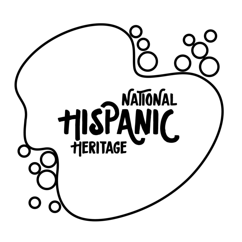 national hispanic heritage lettering line style vector