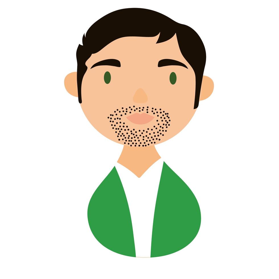 hombre con barba personaje herencia nacional hispana icono de estilo plano vector