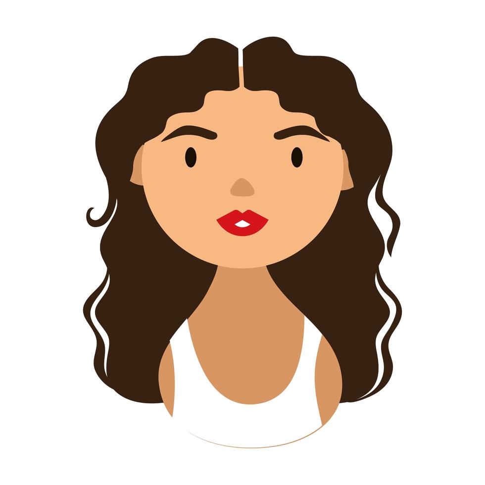 personaje de mujer con cabello largo icono de estilo plano de herencia nacional hispana vector