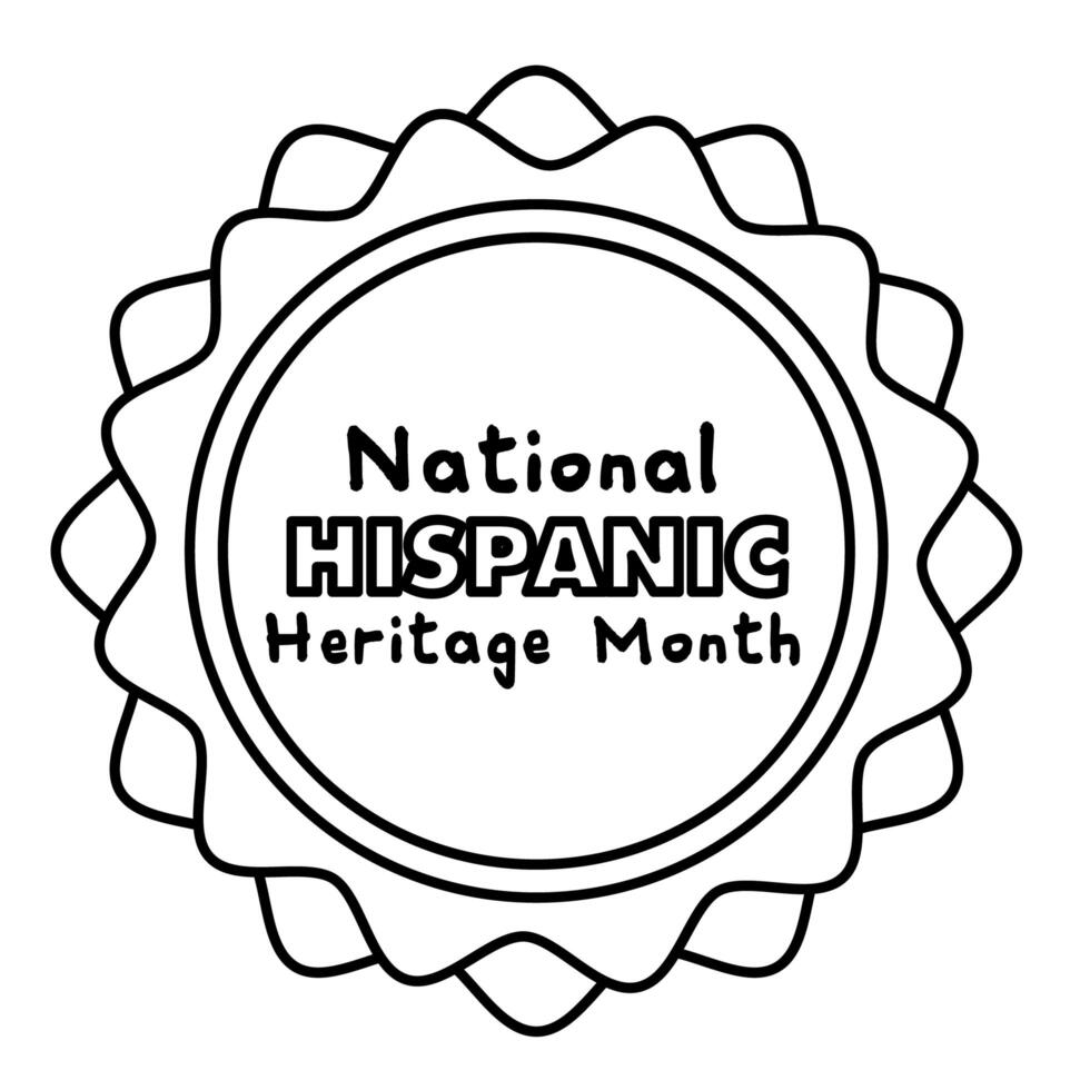 national hispanic heritage lettering in lace line style icon vector