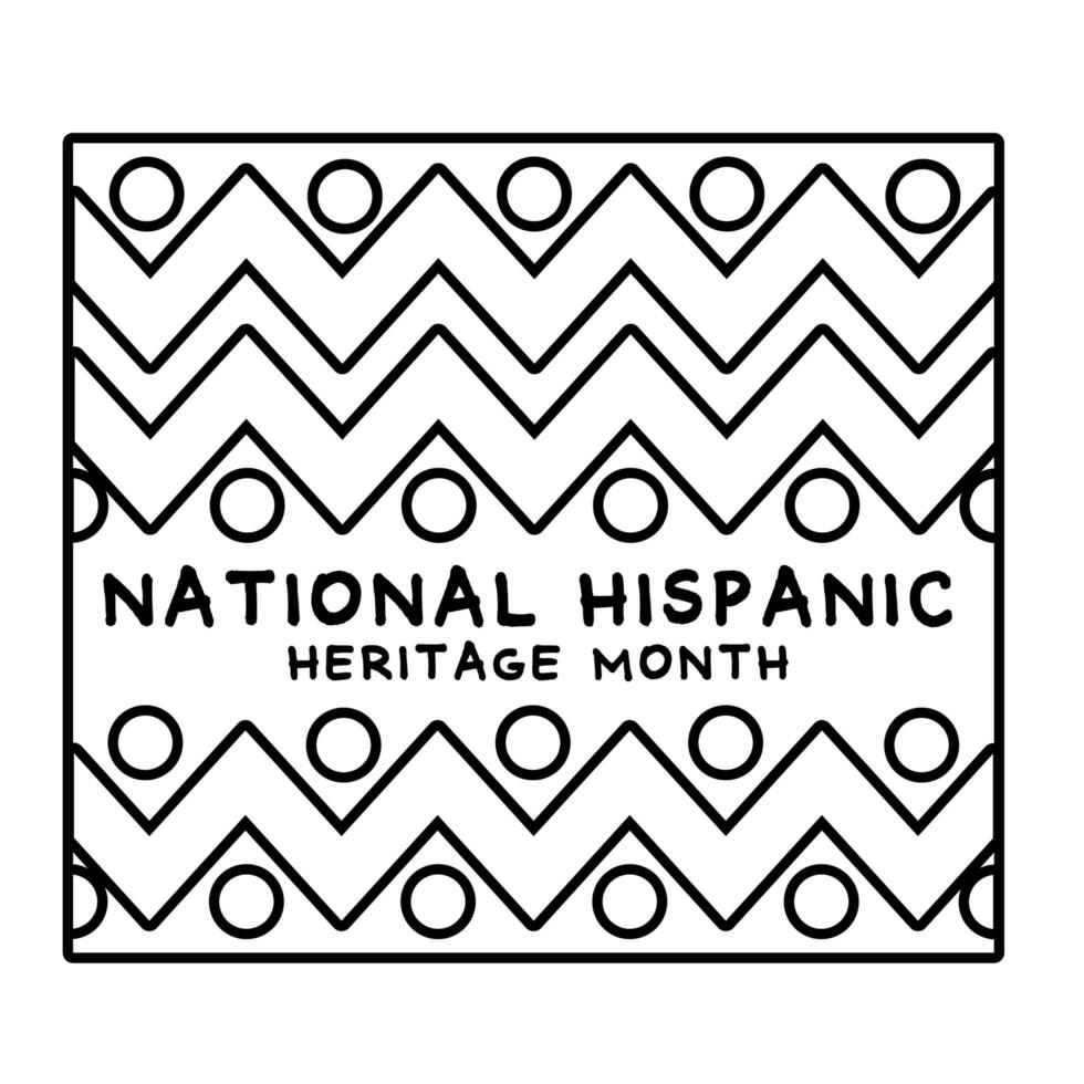 national hispanic heritage lettering with paint frame line style icon vector