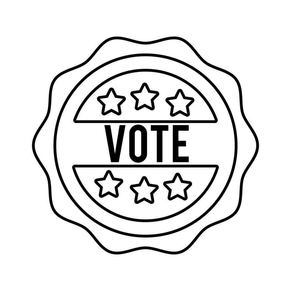 vote word in lace usa elections line style icon vector