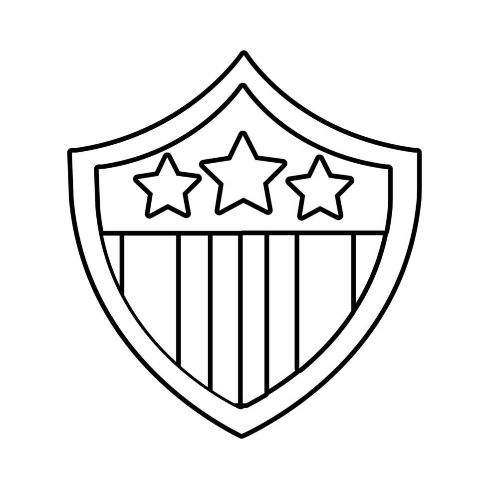 usa elections flag in shield line style icon vector