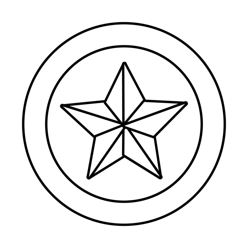 Estrella de elección de Estados Unidos en icono de estilo de línea de sello vector