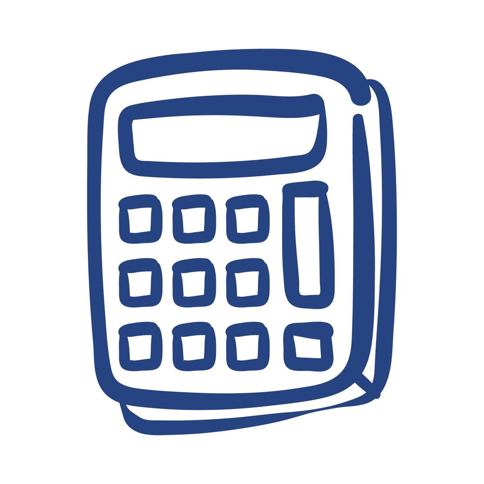 calculator math device free form style icon vector