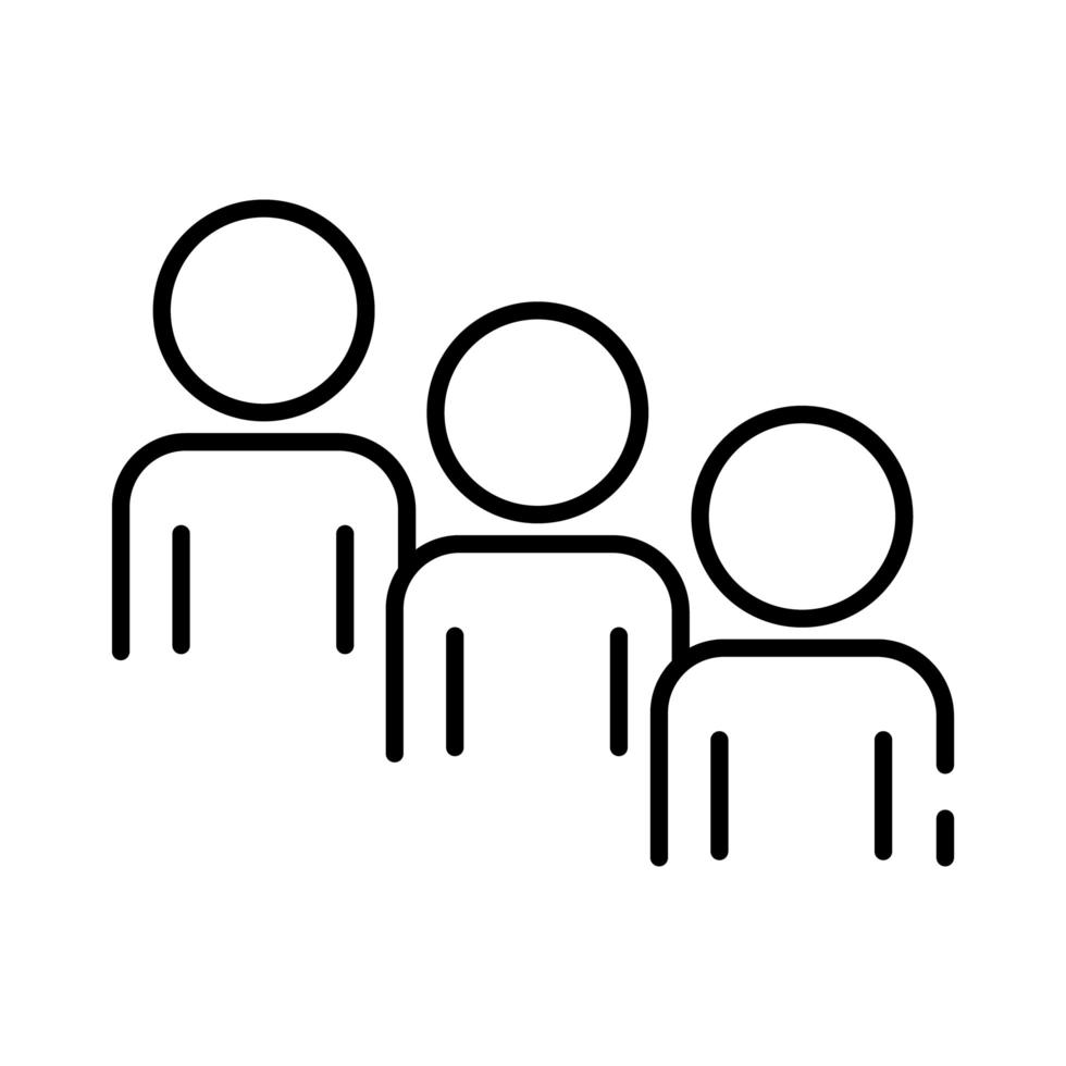 teamworkers figures coworking line style icon vector