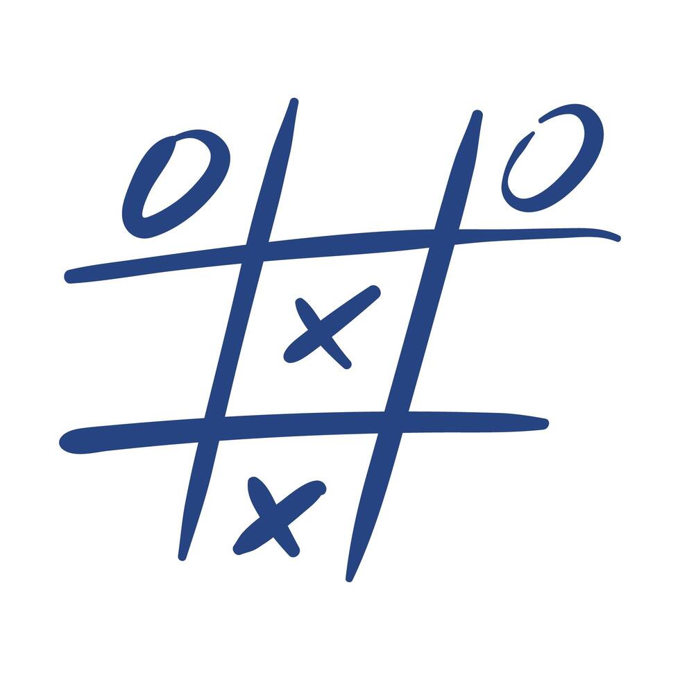 tic tac toe juego icono de estilo de forma libre vector