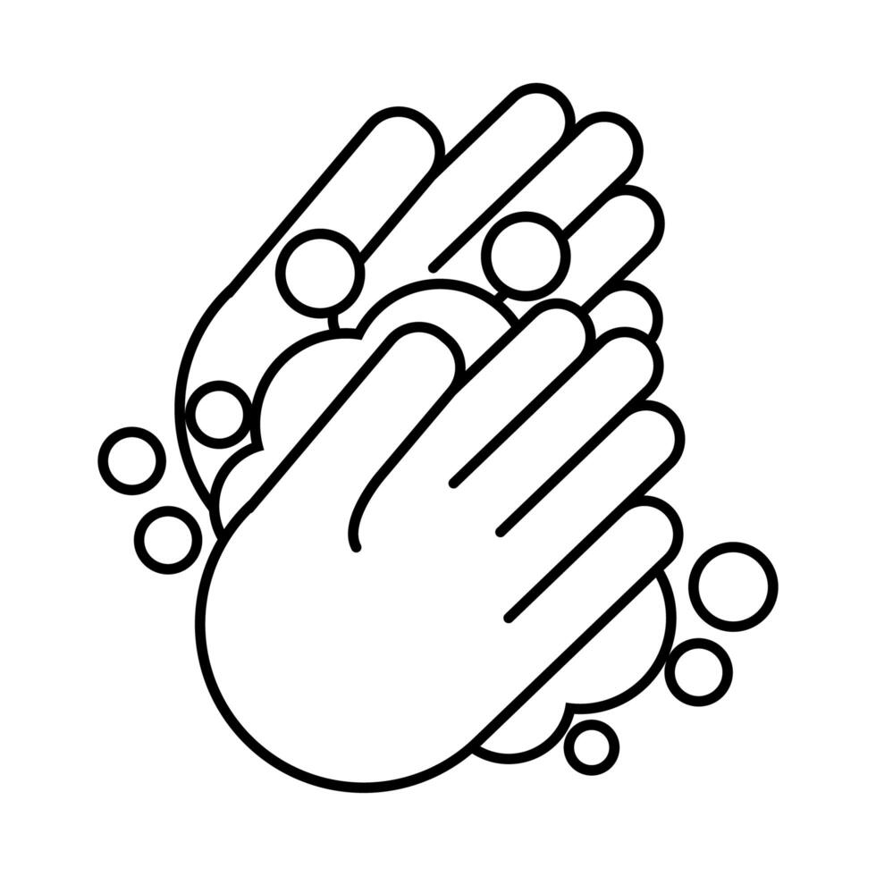 hands wash line style icon vector