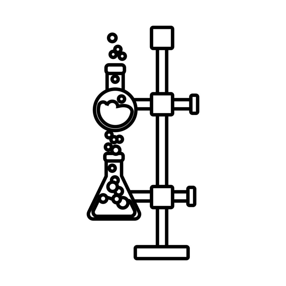 medical tubes tests flasks laboratory line icons vector