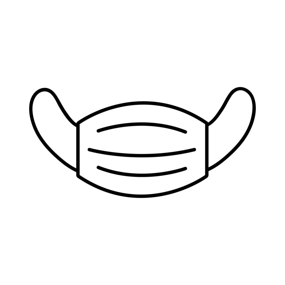 medical mask accessory line style icon vector