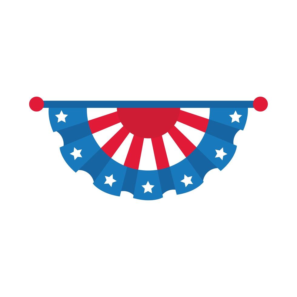 usa election emblem with stars hanging flat style icon vector