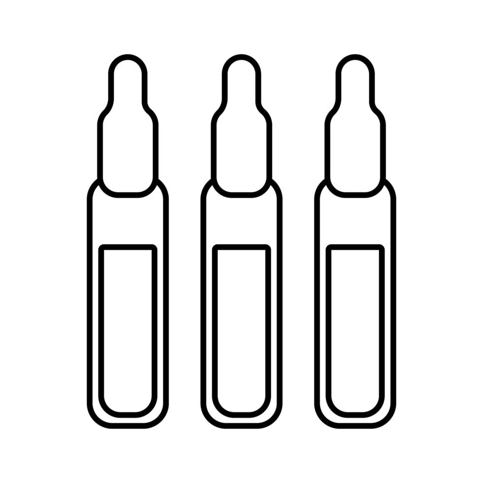 medicine vial line style icon vector