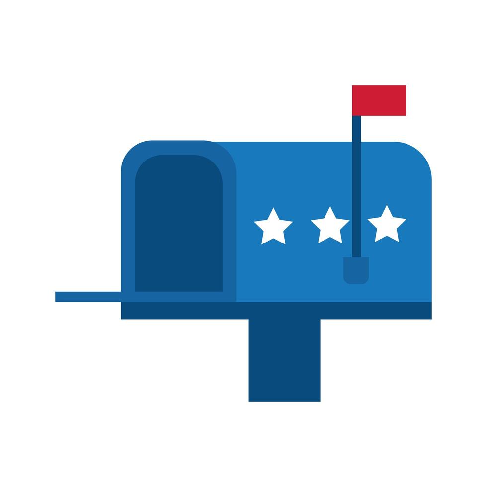 buzón de correo con estrellas icono de estilo plano de elección de EE. UU. vector