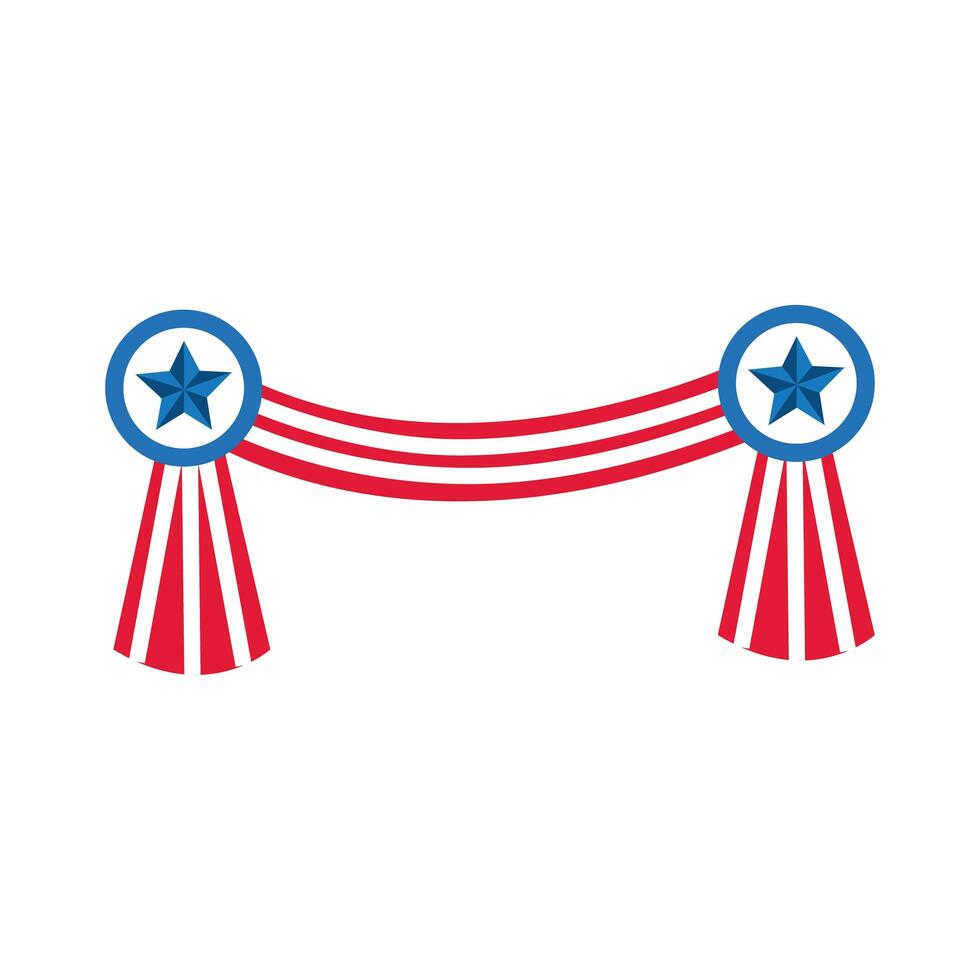 usa elections flag hanging flat style icon vector