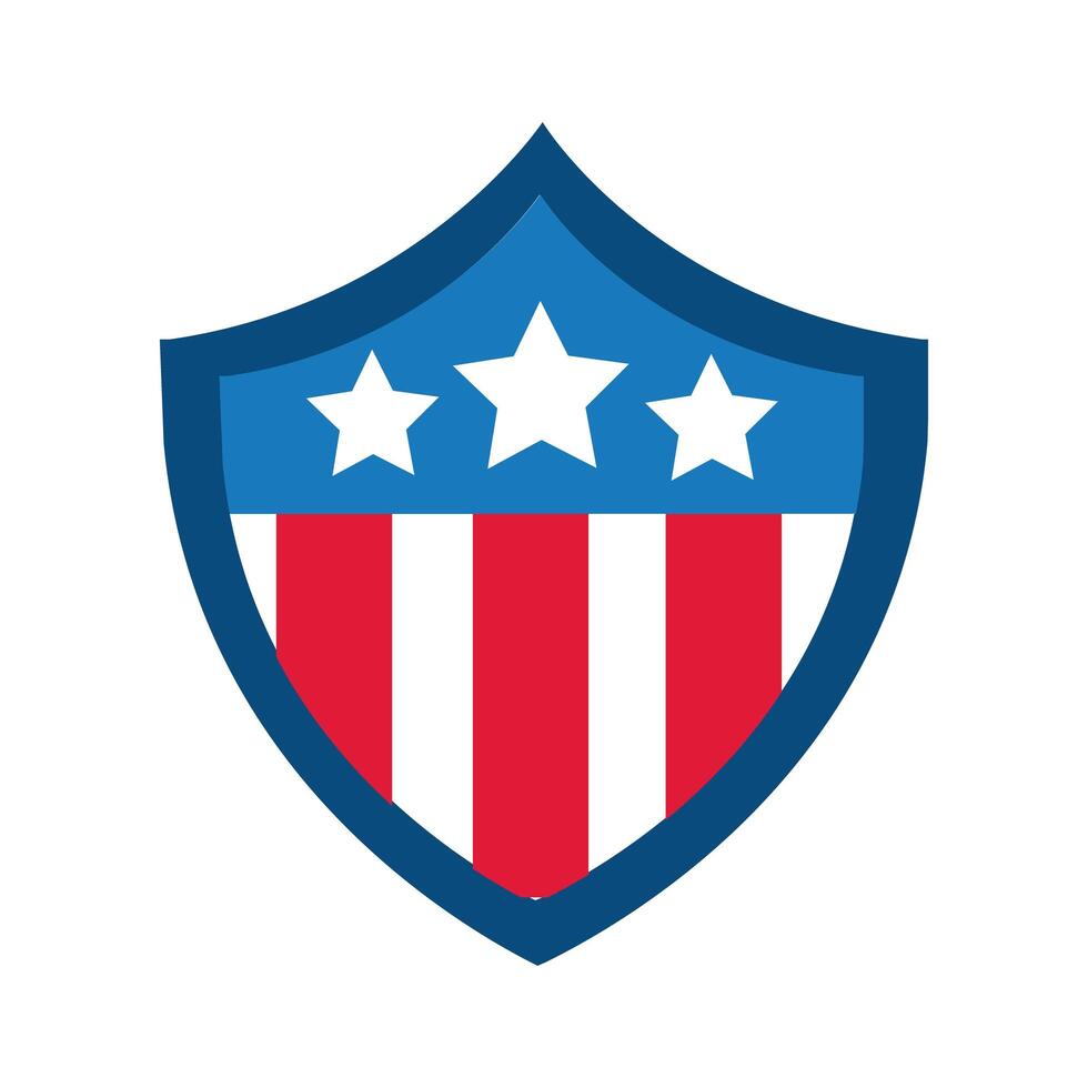 usa elections flag in shield flat style icon vector