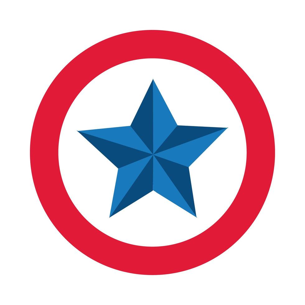 usa election star in stamp flat style icon vector