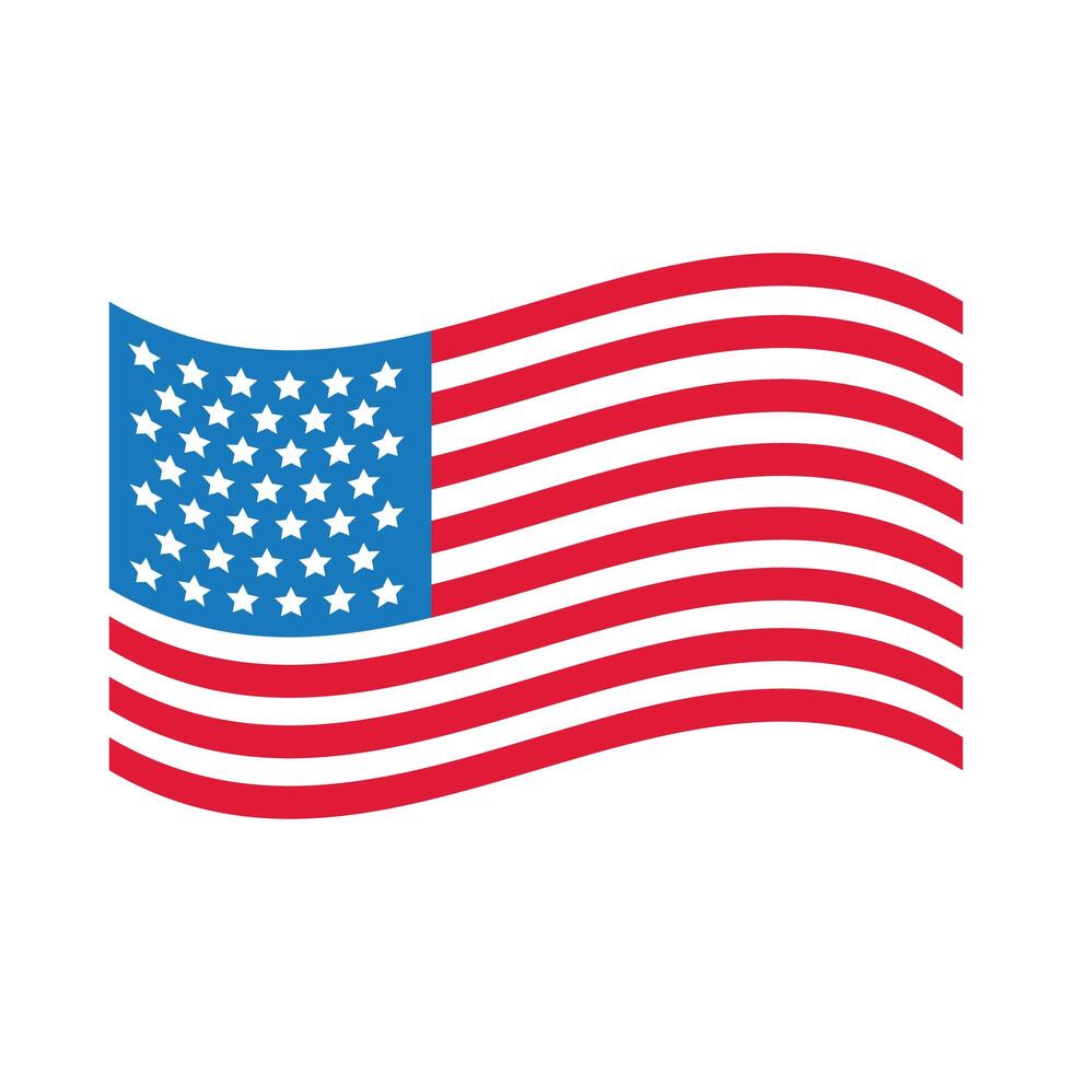 icono de estilo plano de bandera de elecciones de Estados Unidos vector