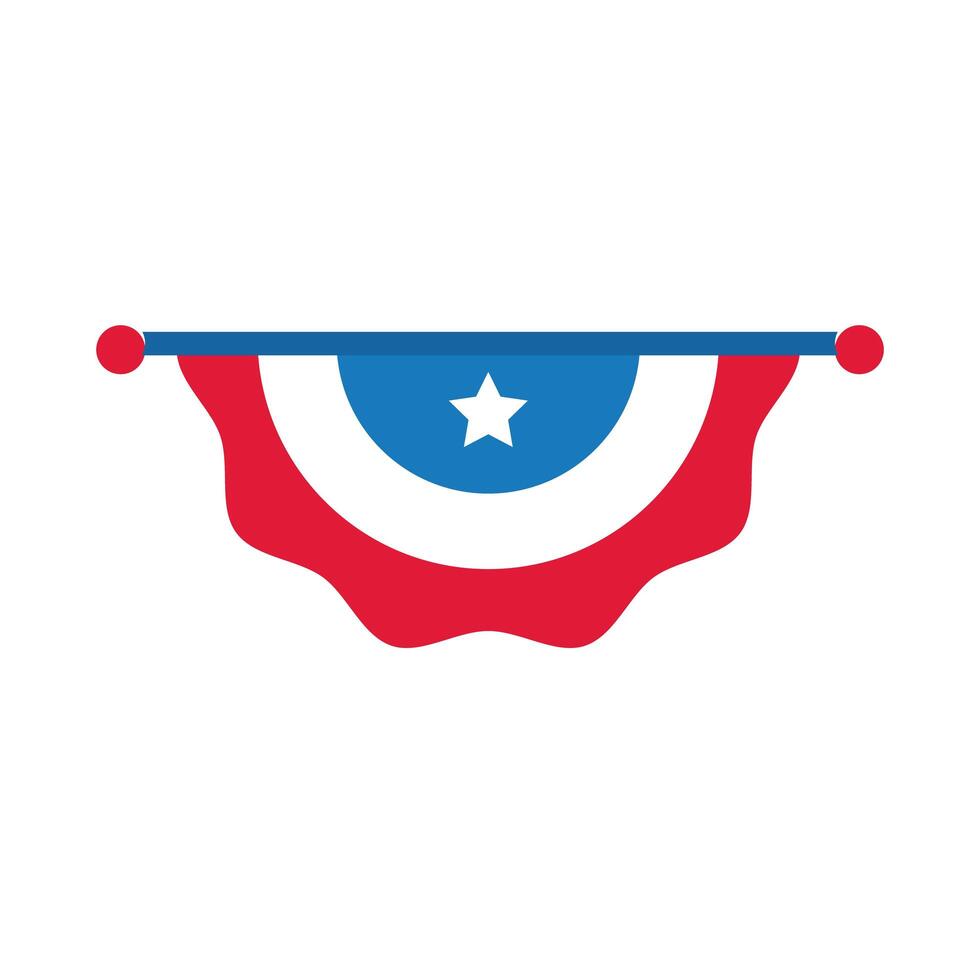 Emblema electoral de Estados Unidos con estrella icono de estilo plano colgante vector